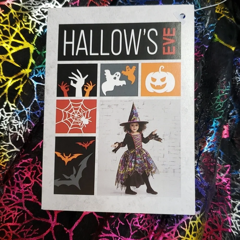 Hallow's Eve NWT Witch Costume with Matching Hat, Girls 4